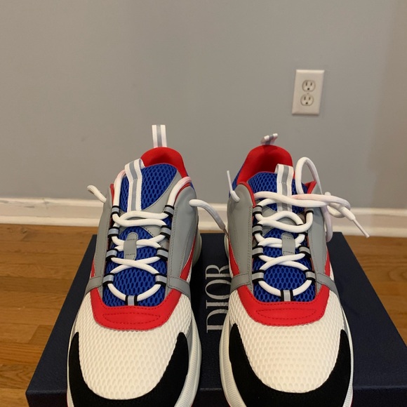Dior blue/gray/red calf/mesh sneakers size 47 - Picture 3 of 6